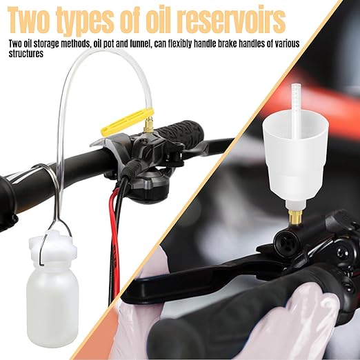 Brake Bleed Kit for Shimano,TEKTRO, TRP Hydraulic Disc Brakes, Bike Hydraulic Brake Bleed Kit with 180 ml Mineral Oil Brake Fluid, Metal adapters, for MTB/Road Bike Brake