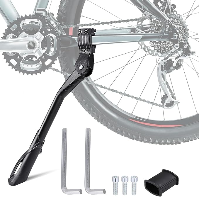 Bike Kickstand for Adult Bikes,Aluminum Alloy Bicycle Kickstand Adjustable for 24-29 Inch,Bicycle Kickstand for Mountain Bike, Trek Bike, Road Bike, City Bike,Non-Slip Sole (style-3)