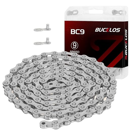 BUCKLOS 6/7/8/9/10/11/12 Speed Bike Chain, High Performance Lightweight Bicycle Chains for Road Bike/Mountain Bike/Ebike,Compatible with Shimano, SRAM, Campagnolo Silver/Gold