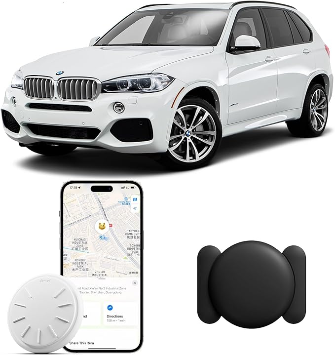 GPS Tracker for Vehicles, 1PCS Real Time Tracker Device for Vehicles, Car Tracker Work with Find My (iOS Only), Super Magnetic, 360 Days of Battery Life, No Monthly Fee, Waterproof Vehicle Tracker