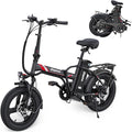 Vivi Gopina Electric Bike, 16" x 3.0 Fat Tire Electric Bike, Peak 500W Step Thru Electric Bicycle, 48V Removable Battery, Up to 40 Miles, LCD Display, 20mph, 7 Speed, SGS Certified to UL2849
