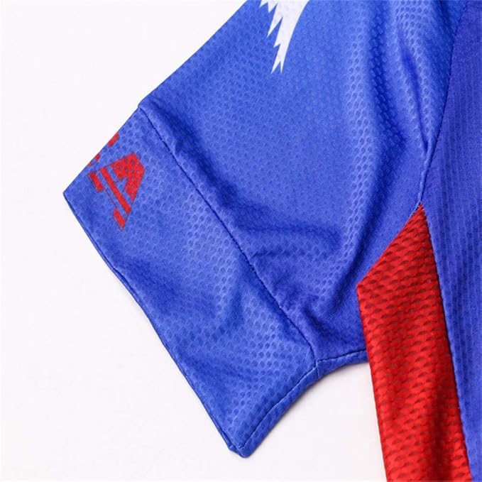 JPOJPO USA Cycling Jersey Men Short Sleeve Bike Shirts Biking Jersey Summer American Bicycle Tops with 3 Pockets Reflective