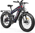 FREESKY Dual Battery Electric Bike for Adults, 48V 41AH 160 Miles Long Range E Bike, 4000W Motor 40MPH+, 26" Fat Tire Fast Mountain EBike, Full Suspension & Hydraulic Brakes, UL 2849 Certified by TÜV