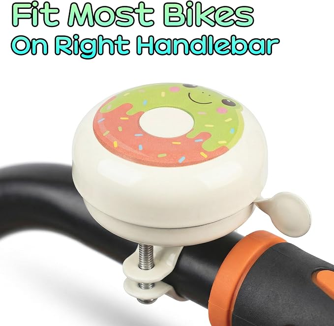 Bike Bell for Kids & Adults, Cute Bicycle Bell with Loud Crisp Sound, Cycling Accessory for Most Bikes, Durable Adjustable Size Easy to Install