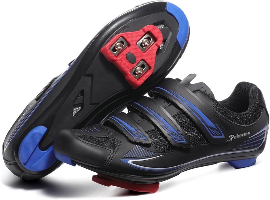 Men's Cycling Shoes – 2 & 3 Bolt Look Delta Cleat Spin Bike Shoes - Compatible with SPD Clips – Perfect for Indoor & Outdoor Road Cycling
