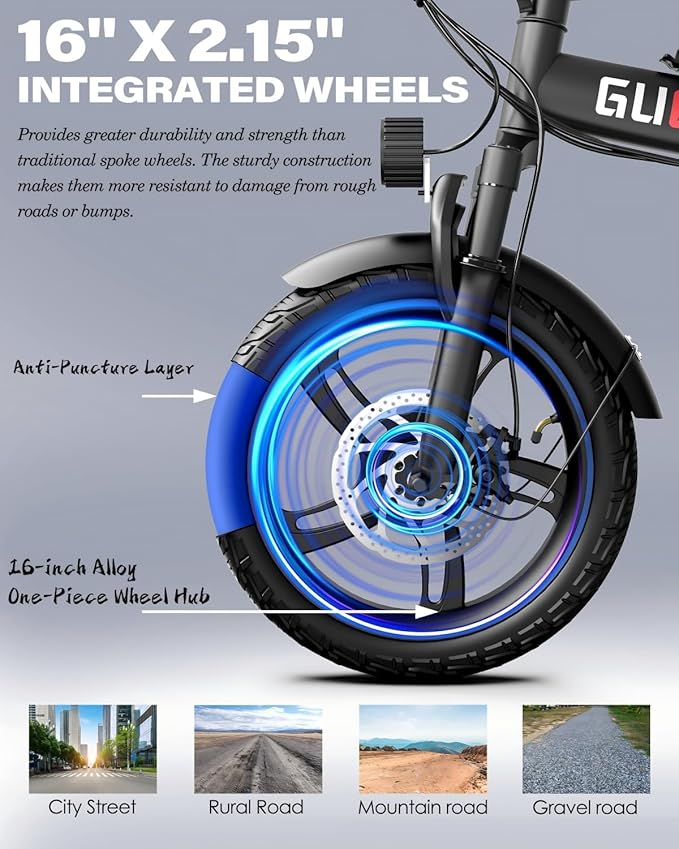 Electric Bike for Adults, 16"/20" Tire E-Bike with 750W/1000W Peak Motor, 48V Removable Battery, Up to 45/60 Miles Range & 28/30MPH, Folding Electric Bike for City and Outdoor Ride