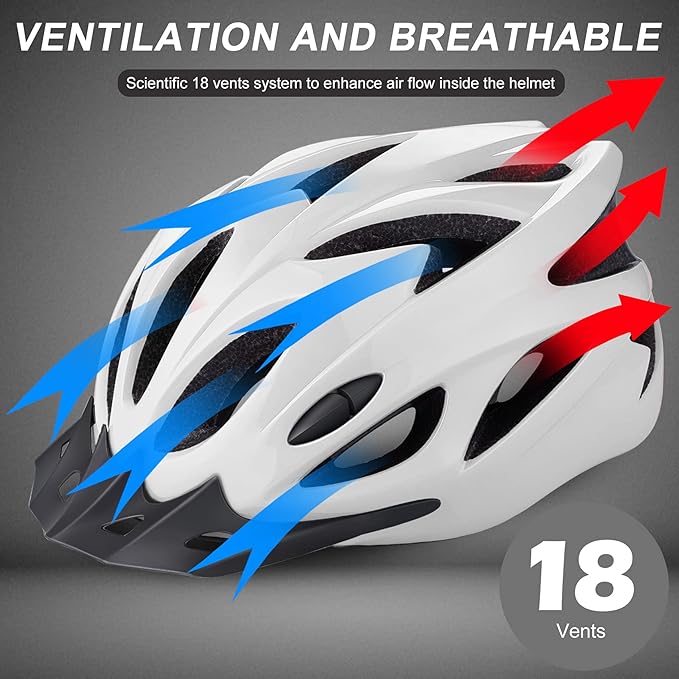 Zacro Adult Bike Helmet Lightweight for Men Women Comfort with Pads&Visor, Certified Bicycle Helmet for Adults Youth Mountain Road Biker