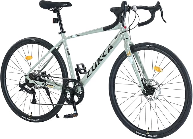 Road Bike for Men & Women, 7-Speed Aluminum Alloy Frame Bicycle, 700x28C Wheels, Double Disc Brakes, Lightweight Commuter Bike for Adults, Drop Bar Urban Adult Sport Bicycle