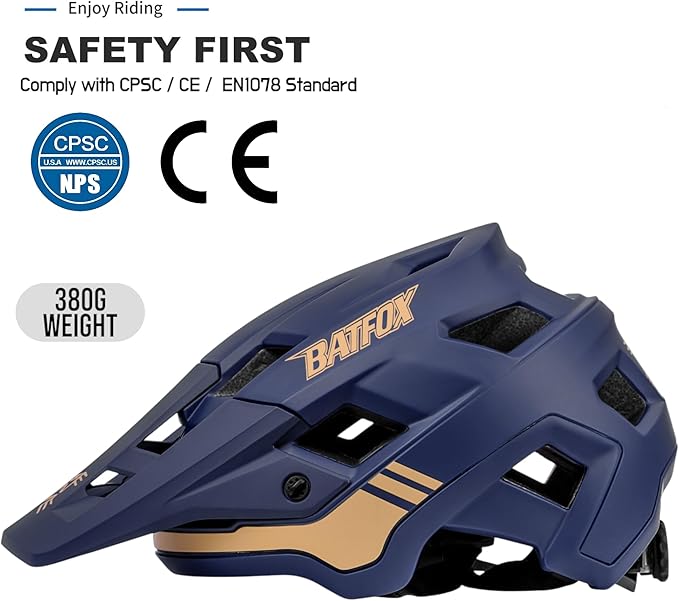 BATFOX Bike Helmet,Mountain Bike Helmet Helmets for Men Women Adults Youth