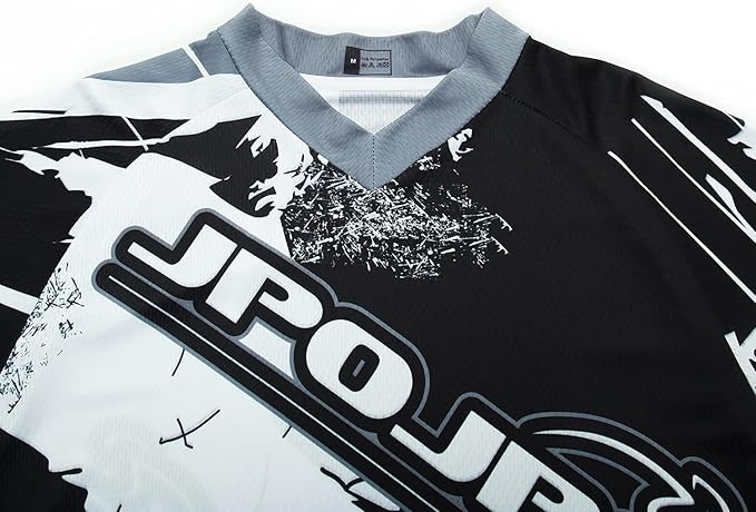 JPOJPO Men's Mountain Bike Jersey Long Sleeve MTB Off-Road Racing Downhill Motocross Shirts Quick Dry&Moisture-Wicking Tops