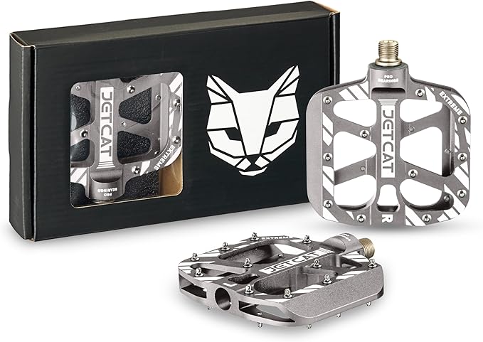 Mountain Bike Pedals Flat - MTB Pedals Flat, Bicycle Pedals, Road Bike Pedals, BMX Pedals, for BMX MTN Road Gravel EBike, Specialized Parts, Adults, Aluminum Metal Stamp 9/16"