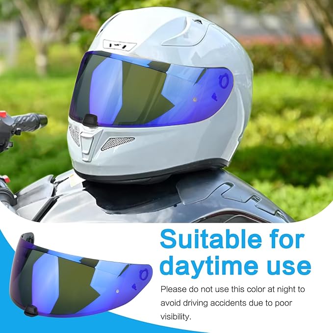 HJ-31 Shield Replacement Visor Fit for HJC i10 i70, Tinted Visor Motorcycle Helmet Visor Motorcycle Helmet Accessories (Blue)