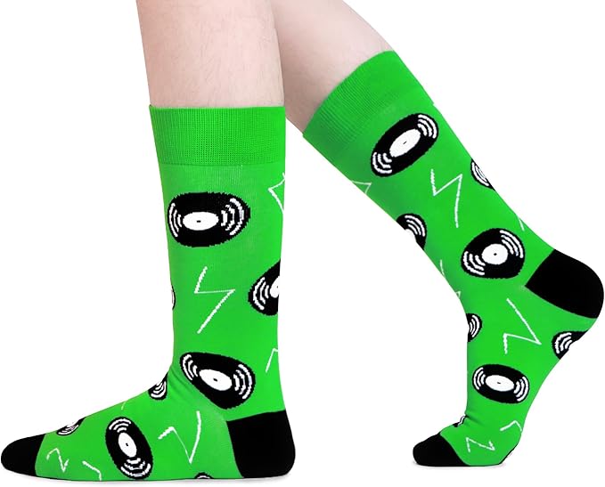 WeciBor Men's Dress Funny Crazy Colorful Novelty Combed Cotton Crew Socks 12 Pack - Size 7-10/10-13/13-15