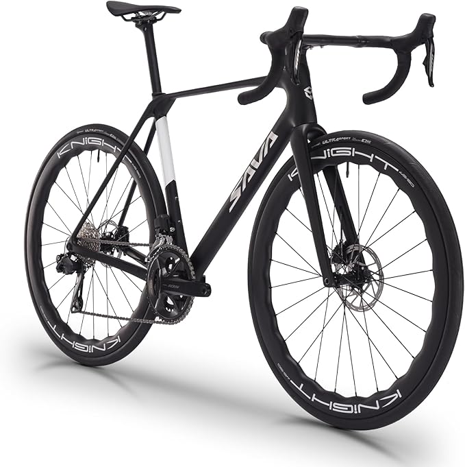 SAVADECK Carbon Road Bike, Lightweight 24-Speed Shifting Road Bicycle with Shimano 105 Di2 7170 Groupset, Carbon Frame with 700C Carbon Wheelset Disc Brake Race Bikes