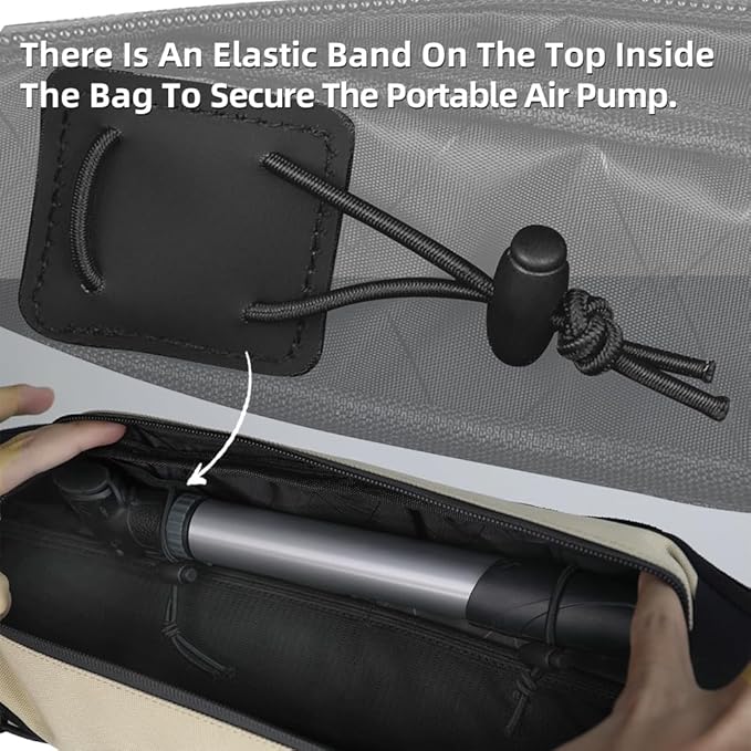 Rhinowalk Bike Frame Bag Waterproof, Top Tube Bicycle Bag with Side Compartments, Pump Holder, and Hidden Cable Port, (2.7L, Black)