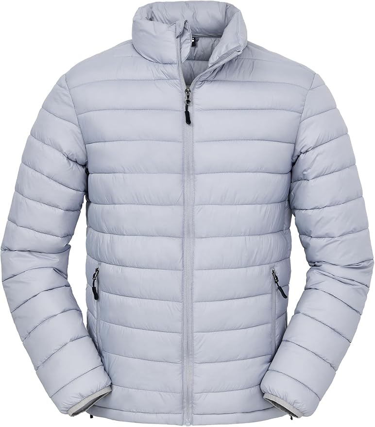 Men's Lightweight Packable Puffer Jacket Insulated Warm Winter Jackets Puffy Coat for Ski Hiking Travel
