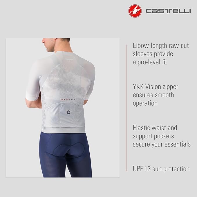 CASTELLI Men’s Climber’s A/C Jersey, Quarter Length Sleeve, Full Zip, Road Cycling & Gravel Biking Jersey with UV Protection