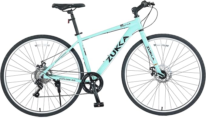 700C Road Bike with Light Aluminum Alloy Frame, 28 Inch Wheels City Bicycle with Dual Disc Brakes,7 Speeds Faster Racing Bike for Men Women Student, Sport Bike to School Work,4 Colors