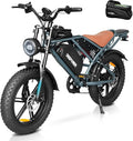 DEEPOWER Electric Bike for Adults,Peak 1500W Motor,30MPH 40Mile ebikes for Adults with 20AH Battery,20" Fat Tire Ebike,Dual Suspension,7 Speed Electric Motorcycle
