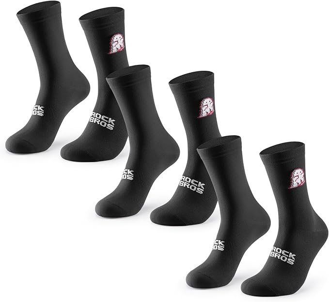 ROCKBROS Aerodynamic Cycling Socks with Wear-resistant Heel, VNS Halloween Series Breathable Athletic Crew Socks, 2 & 3-Pack
