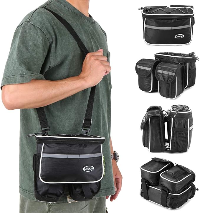 bike top tube bag, Cycling Bike Top Tube Bag with Rain Cover Waterproof Mountain Bicycle Front Frame Pannier Bag Pack