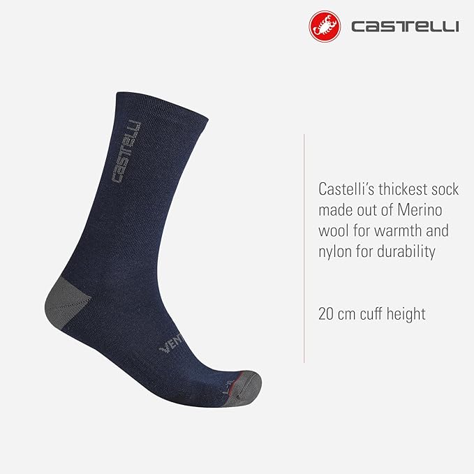 CASTELLI Men’s Venti Soft Merino Sock, Cycling Accessory with Maximum Warmth & Comfort for Cold-Weather Road Cycling