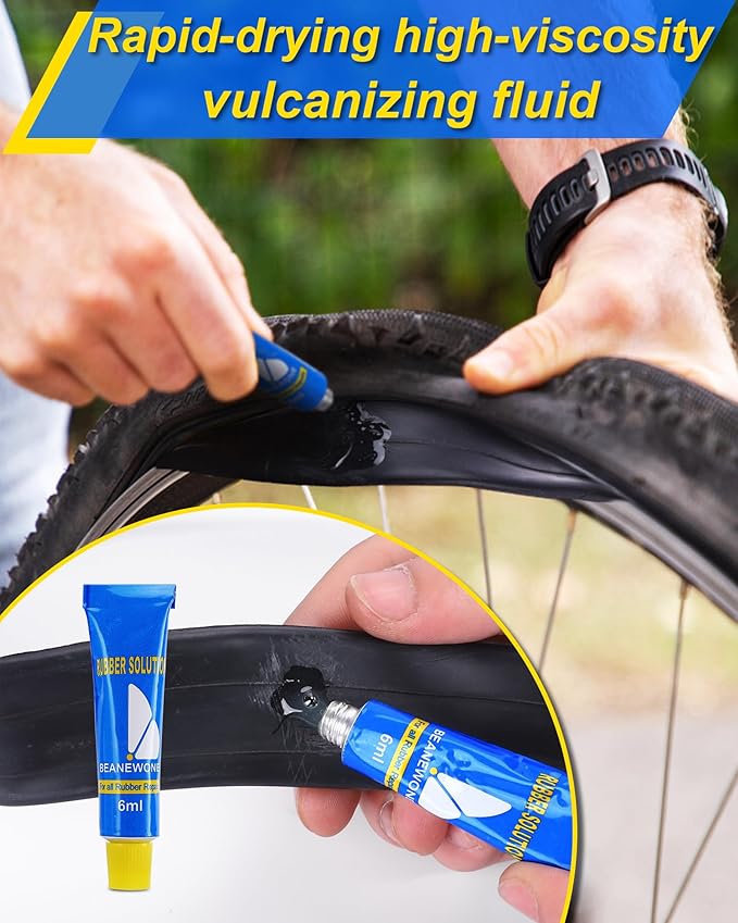 Bike Tire Repair Kit, Bicycle Inner Tube Patch Kit – Portable Case for Bicycle, Motorcycle & Inflatable Tubes