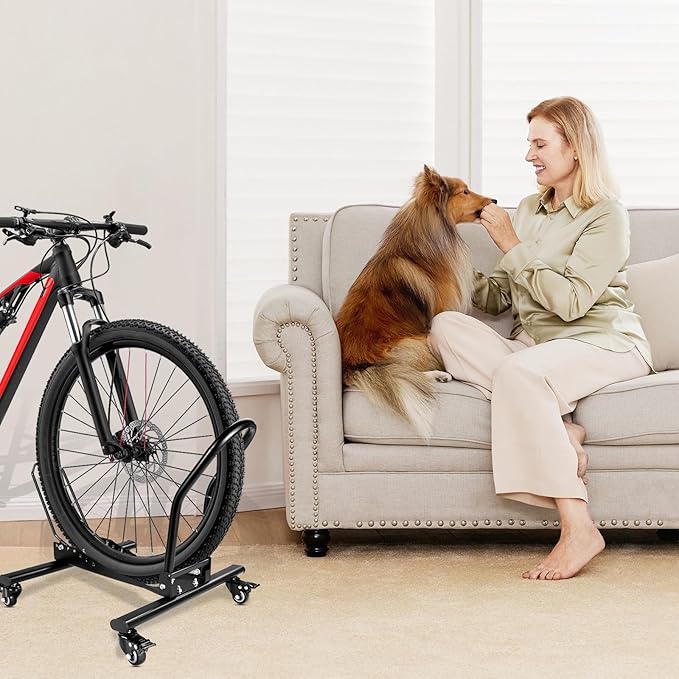 Bike Stand Floor Freestanding Indoor Garage Bike Storage Space-Saving Bicycle Parking Rack for 20"-29" Road Bikes Adjustable