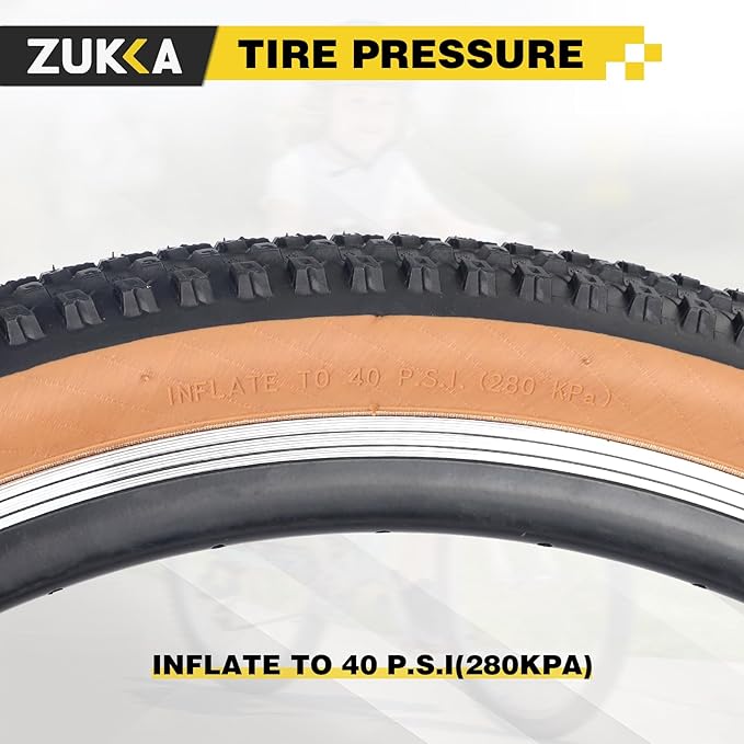 ZUKKA Bike Tire 20/24/26/27.5/29 x 2.125 Bike Tire 2 Pack Mountain Bike Tire Folding Replacement Tire for MTB Mountain Bike, Kids