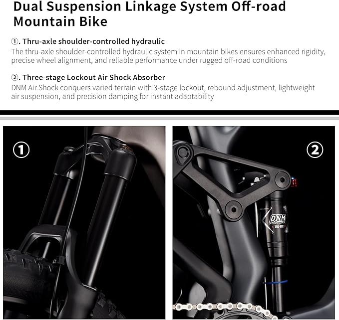 SAVADECK Carbon Fiber Soft Tail Mountain Bike All Terrain Suspension Off-Road Fox Front Fork and Adult Racing, Firepower Orange-M6100-12 Speed
