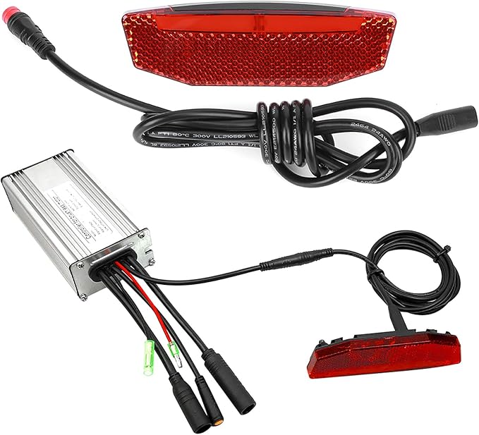 Night Riding Tailight, 6V-60V LED Warning Light, Waterproof, Red, Rear, E-Bike Tailight