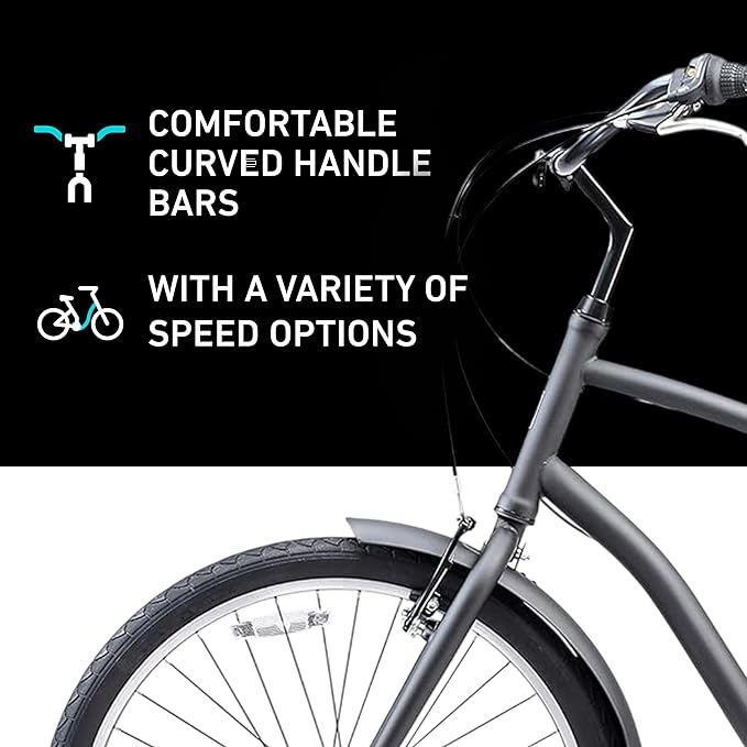 sixthreezero EVRYjourney Men's Steel Beach Cruiser Bike, Hybrid Bicycle with Rear Rack and Fenders, 26-Inch Wheels, Multiple Speed Options and Color Options