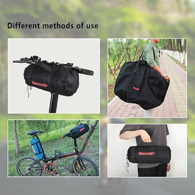 CamGo 20 Inch Folding Bike Bag - Waterproof Bicycle Travel Case Outdoors Bike Transport Bag for Cars Train Air Travel (Black, 20 inch)