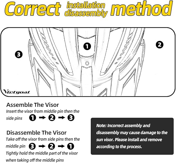 VICTGOAL Removable Bike Helmet Sun Visor for VG110/VG112 Adult Bike Helmet Men Women
