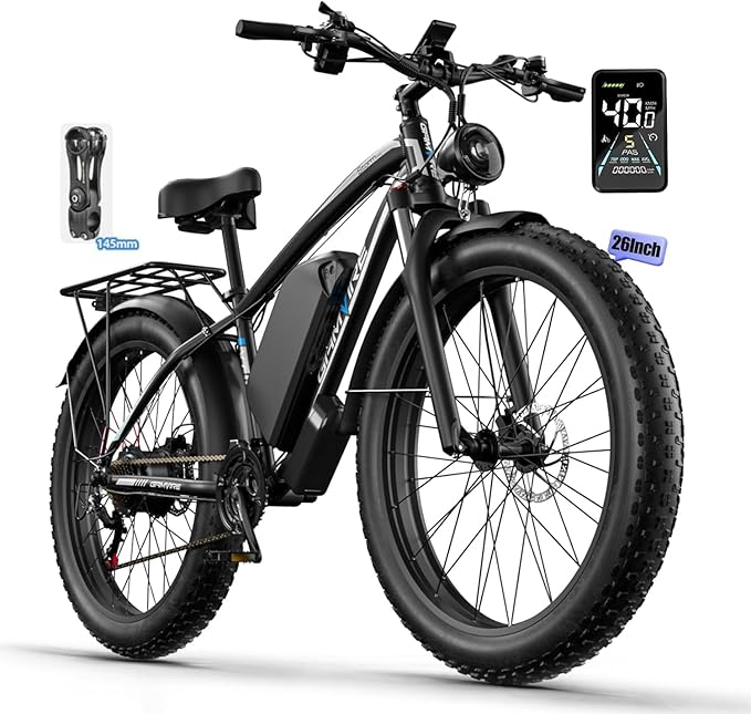 Ebike for Adults Electric, 52V 19.2Ah/32Ah, Peak 2000W/2500W E-Bike, 36/40MPH, 70 Miles/100Miles, Hydraulic Disc Brake, Off Road Snow Mountain E-Bike, 24"/26" Fat Tire Electric Bicycle UL2849 by SGS