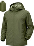 Men's Rain Jacket Windbreaker Waterproof Jacket Raincoat Cycling Running Hiking Gear Hood Lightweight Packable