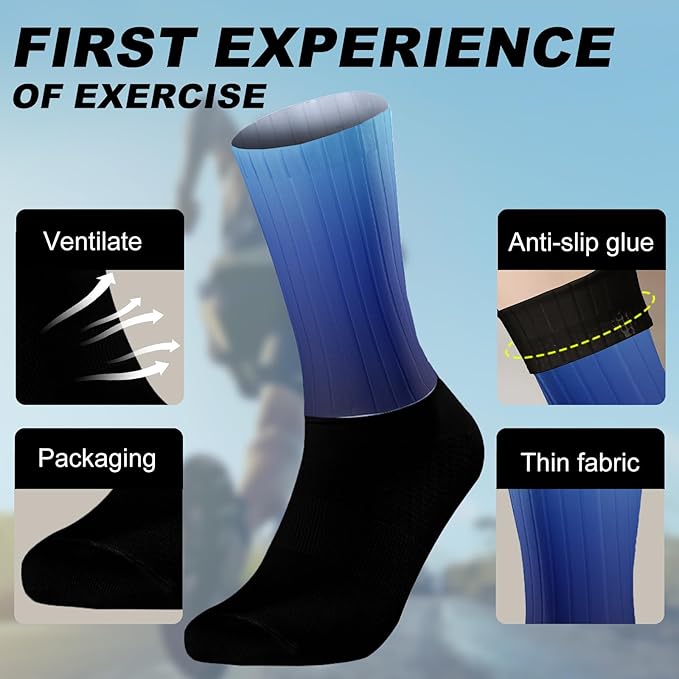 Cycling Socks Athletic Crew Socks Breathable Cushioned Compression Running Hiking Socks For Mens Womens