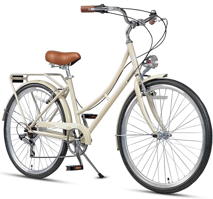 AVASTA Vela Hybrid Bike for Adult Women Female Lightweight Step Through 26 Inch High Tensile Steel Frame City Commuter Comfort Lady Bicycle, 6-Speed, Multiple Colors