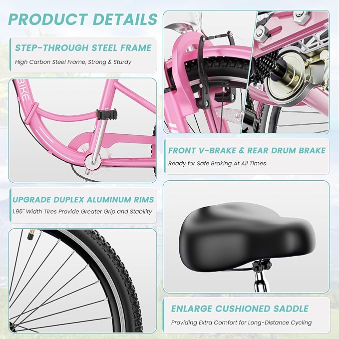 LILYPELLE Adult Folding Tricycles, 7 Speed Folding Adult Trikes, 20/24/26 inch 3 Wheels Bikes with Low Step-Through, Large Basket, Foldable Tricycle for Adults, Women, Men, Seniors