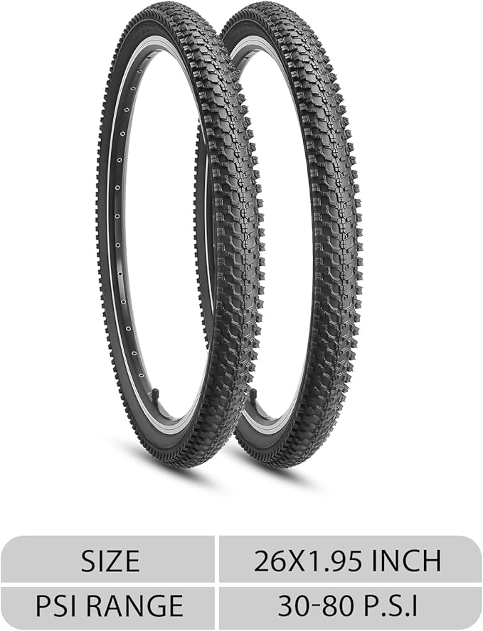 MOHEGIA Mountain Bike Tires - 20/24/26/27.5 Inch Folding MTB Bicycle Tires Replacement,Steel Bead All-Terrain and High-Performance Durable for Off-Road,Street & Trail Adventures