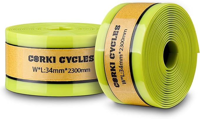 Corki Cycles Bike Tube Flat Protectors and Tire Liners Self Adhesive, Fits Width 1.35-2.4” 12 14 16 18 20 24 26 27.5 29 & 700c Mountain Road Bicycles, 2-Pack