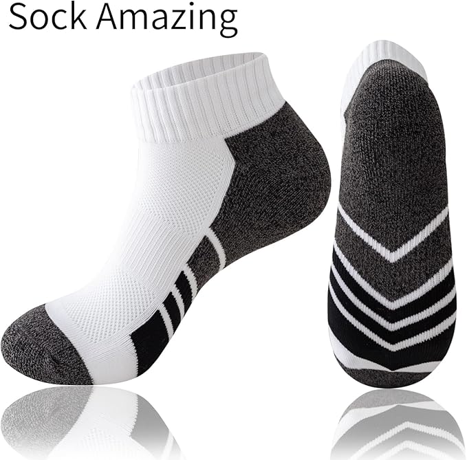 Sock Amazing 6 Pairs Men's Socks Low Cut Ankle Sock Cushion Non Slip No Show Breathable Running Socks for Cycling Fitness