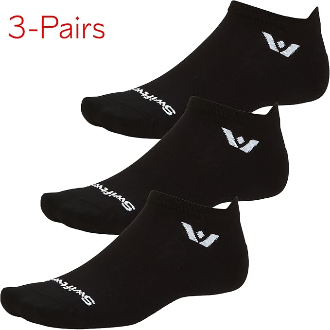 Swiftwick- ASPIRE (3 Pairs) No-Show Running Socks, Cycling Socks, Compression Fit