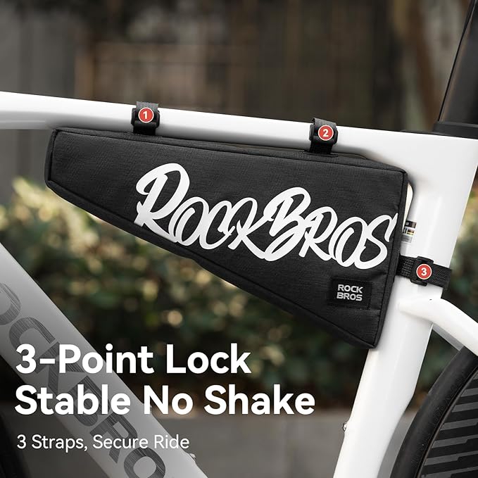 ROCKBROS Bike Frame Bag 1.9L Bike Triangle Bag Water Resistant Bike Frame Pouch Black/Blue/Red Bike Bag for Bicycles Red