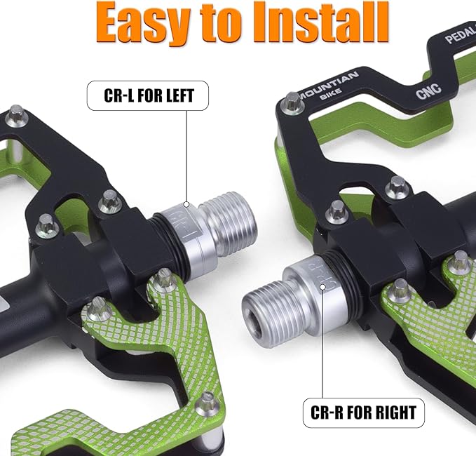 Bike Pedals 9/16" Lightweight Non-Slip Bicycle Platform Pedals - Fits Most Adult Bikes & Mountain Bikes &MTB, Road Bikes and Slip-Resistant Design
