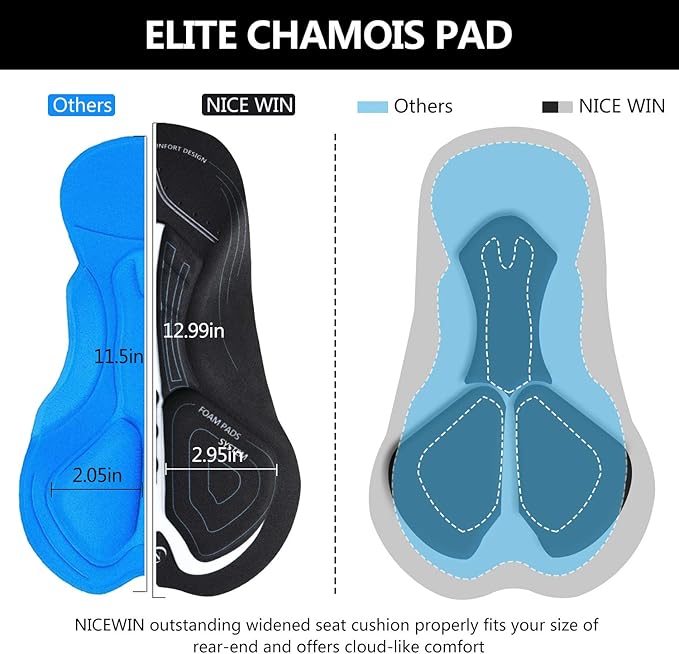 Men's Cycling Shorts Anti-Slip Leg 4D Padded Bike Shorts with 3-Pockets Breathable Biking Bicycle Motorcycle Half-Pants
