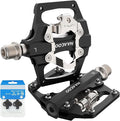 NAACOO Bike Pedals Dual Platform Compatible with Shimano SPD Mountain Clipless Pedals,3-Sealed Bearing Lightweight Bicycle Pedals for Outdoor Spin Exercise Peloton Fit Trekking Bike