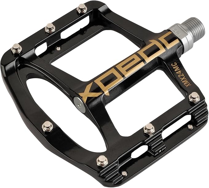 Xpedo Spry Flat Bicycling Pedals | Magnesium Body, 11mm Low-Profile, 106x100mm Platform, 28 Steel Replaceable Pins | MTB Trail/Enduro