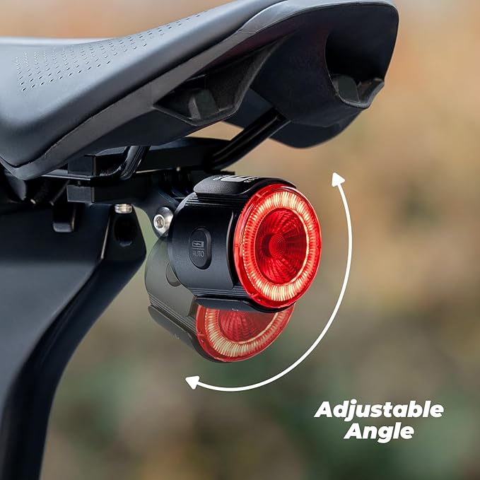 ROCKBROS Bike Taillight Smart Tracker, Adjustable Angle & Dual Mounting Bicycle Rear Lights, Safe GPS-Enabled Tail Light, Type-C 420mAh Battery for Cycling Road to Sky Luxury Series