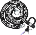 AKM Motorcycle Chain Lock Anti-Theft 8.2ft/250cm Super Long Durable 12mm Thick With 4 Keys Security 16mm U Lock for Motorcycles, Containers, Trailers, ATV